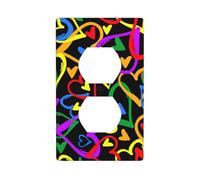 Duplex Device Receptacle Gay Pride Rainbow Print Wall Plate Switch Plate Electrical Outlet Cover