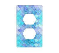 Duplex Device Receptacle Gold Mermaid Scale Print Wall Plate Switch Plate Electrical Outlet Cover