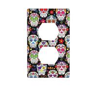 Duplex Device Receptacle Sugar Skulls Print Wall Plate Switch Plate Electrical Outlet Cover