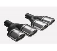 Duplex Exhaust Panel N2-10-1/60 Oval Tailpipes Doppelendrohre Set Plug 2 3/8in