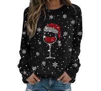 Duplex Print Women's V-Neck Long Sleeve Lightweight Christmas Jumper - Skull & Bat Halloween Print T-Shirt