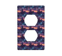 Duplex Receptacle Outlet Covers, 1-Gang Standard Size Wall Plates, Cyber Cowboy Sunset Print Outlet Covers Wall Plate, Electrical Outlet Cover Decorative