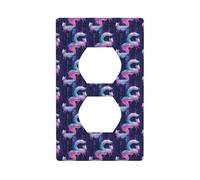 Duplex Receptacle Outlet Covers, 1-Gang Standard Size Wall Plates, Cyber Style Fox Print Outlet Covers Wall Plate, Electrical Outlet Cover Decorative