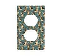 Duplex Receptacle Outlet Covers, 1-Gang Standard Size Wall Plates, Germany Shepherd Dog Print Outlet Covers Wall Plate, Electrical Outlet Cover Decorative