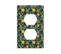 Duplex Receptacle Outlet Covers, 1-Gang Standard Size Wall Plates, Green Tropical Pineapple Print Outlet Covers Wall Plate, Electrical Outlet Cover Decorative