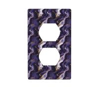 Duplex Receptacle Outlet Covers, 1-Gang Standard Size Wall Plates, Purple Gold Marble Pattern Print Outlet Covers Wall Plate, Electrical Outlet Cover Decorative