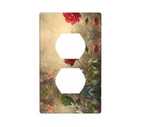 Duplex Socket Decorative Wall Plate Electrical Receptacle Light Switch Quality Faceplate Switchplate for Home Decor 4.5 X 2.76 in Roses are Gorgeous Picture