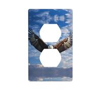Duplex Socket Decorative Wall Plate Electrical Receptacle Light Switch Quality Faceplate Switchplate for Home Decor 4.5 X 2.76 in Soaring Eagle Printed
