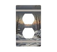 Duplex Socket Decorative Wall Plate Electrical Receptacle Light Switch Quality Faceplate Switchplate for Home Decor 4.5 X 2.76 in The Bitter Cold Winter Printed