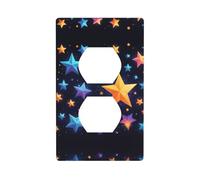 Duplex Socket Decorative Wall Plate Electrical Receptacle Light Switch Quality Faceplate Switchplate for Home Decor 4.5 X 2.76 in Shining Stars in The Night Sky Printed