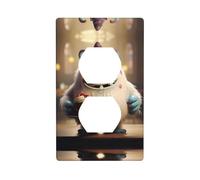 Duplex Socket Decorative Wall Plate Electrical Receptacle Light Switch Quality Faceplate Switchplate for Home Decor 4.5 X 2.76 in The Little Monster Holding The Cake Printed