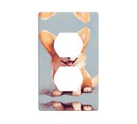 Duplex Socket Decorative Wall Plate Electrical Receptacle Light Switch Quality Faceplate Switchplate for Home Decor 4.5 X 2.76 in The Glittering Little Corgi Printed