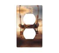 Duplex Socket Decorative Wall Plate Electrical Receptacle Light Switch Quality Faceplate Switchplate for Home Decor 4.5 X 2.76 in The Little Monster on The Swing Printed
