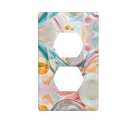 Duplex Socket Decorative Wall Plate Electrical Receptacle Light Switch Quality Faceplate Switchplate for Home Decor 4.5 X 2.76 in Liquid Round Picture