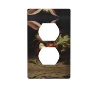 Duplex Socket Decorative Wall Plate Electrical Receptacle Light Switch Quality Faceplate Switchplate for Home Decor 4.5 X 2.76 in The Little Rabbit pulls The Radish Printed