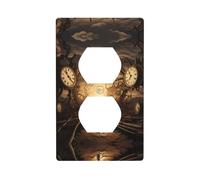 Duplex Socket Decorative Wall Plate Electrical Receptacle Light Switch Quality Faceplate Switchplate for Home Decor 4.5 X 2.76 in time Clock Printed