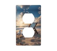 Duplex Socket Decorative Wall Plate Electrical Receptacle Light Switch Quality Faceplate Switchplate for Home Decor 4.5 X 2.76 in Beautiful Blue Sky and sea Printed