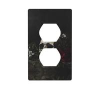 Duplex Socket Decorative Wall Plate Electrical Receptacle Light Switch Quality Faceplate Switchplate for Home Decor 4.5 X 2.76 in Skeletons in The Dead Flowers Printed