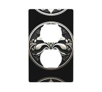 Duplex Socket Decorative Wall Plate Electrical Receptacle Light Switch Quality Faceplate Switchplate for Home Decor 4.5 X 2.76 in Round Badge Picture