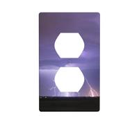 Duplex Socket Decorative Wall Plate Lightning Storm Prints Home Accessories Flexible Heat Resistant Practical for Residential Use