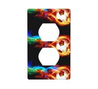 Duplex Socket Decorative Wall Plate WHJDPP Fire Dragon Roll Soccer Picture Wall Decoration Flexible for Living Room Bedroom Bathroom