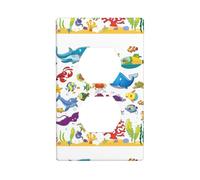 Duplex Socket Decorative Wall Plate WHJDPP Fish Under The Sea Picture Wall Decoration Flexible for Living Room Bedroom Bathroom