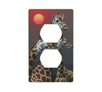 Duplex Socket Decorative Wall Plate WHJDPP Giraffe at Sunset Picture Wall Decoration Flexible for Living Room Bedroom Bathroom