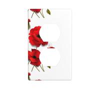 Duplex Socket Decorative Wall Plate WHJDPP Poppy Flowers Vivid Petals Picture Wall Decoration Flexible for Living Room Bedroom Bathroom