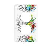 Duplex Socket Decorative Wall Plate WHJSHOP Geometry Brain Image with Science Prints Wall Decoration Flexible for Living Room Bedroom Bathroom