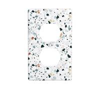 Duplex Socket Decorative Wall Plate WHJSHOP Terrazzo Marble Pastel Prints Wall Decoration Flexible for Living Room Bedroom Bathroom