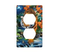 Duplex Socket Decorative Wall Plate WHJSHOP Tiger Butterfly Bird Prints Wall Decoration Flexible for Living Room Bedroom Bathroom