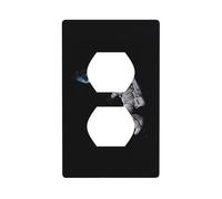Duplex Socket Decorative Wall Plate YUGTAEE Astronaut Space Basketball Printing Wall Decoration Flexible for Living Room Bedroom Bathroom