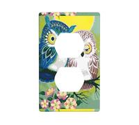 Duplex Socket Decorative Wall Plate YUGTAEE Couple Owl Perch Tree Printing Wall Decoration Flexible for Living Room Bedroom Bathroom