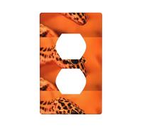 Duplex Socket Decorative Wall Plate YUGTAEE Leopard Little Gecko Printing Wall Decoration Flexible for Living Room Bedroom Bathroom