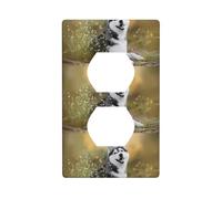 Duplex Socket Decorative Wall Plate YYHHAOFA Cute Dogs Pattern Wall Decoration Flexible for Living Room Bedroom Bathroom