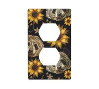 Duplex Socket Decorative Wall Plate YYHHAOFA Cute Panda Sunflower Pattern Wall Decoration Flexible for Living Room Bedroom Bathroom