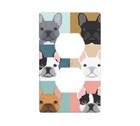 Duplex Socket Decorative Wall Plate YYHHAOFA French Bulldog Dog Cute Pattern Wall Decoration Flexible for Living Room Bedroom Bathroom