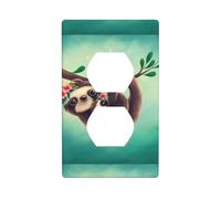 Duplex Socket Decorative Wall Plate YYHHAOFA Lazy Cute Sloth Hanging The Branches Pattern Wall Decoration Flexible for Living Room Bedroom Bathroom