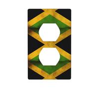 Duplex Socket Decorative Wall Plate YYHHAOFA Old Jamaican Flag Pattern Wall Decoration Flexible for Living Room Bedroom Bathroom