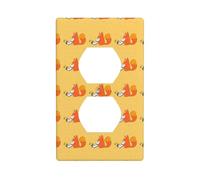 Duplex socket decorative wall plateSunflower seeds and foxes, PC material, suitable for residential and commercial areas