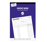 Duplicate Invoice Books Carbon Paper Pack 1 - Invoice Pad Self Employed Small Business - Cash Invoice Book Ruled Paper - 80 Numbered Pages Microperforated Tear-Out Sheets