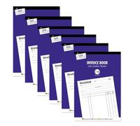 Duplicate Invoice Books Carbon Paper Pack 6 - Invoice Pad Self Employed Small Business - Cash Invoice Book Ruled Paper - 80 Numbered Pages Microperforated Tear-Out Sheets