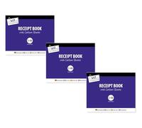 Duplicate Receipt Books Carbon Paper Pack 3 - Invoice Pad Self Employed Small Business - Cash Receipt Book Ruled Paper - 80 Numbered Pages Microperforated Tear-Out Sheets