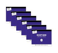 Duplicate Receipt Books Carbon Paper Pack 6 - Invoice Pad Self Employed Small Business - Cash Receipt Book Ruled Paper - 80 Numbered Pages Microperforated Tear-Out Sheets
