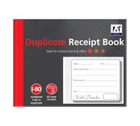 Duplicate Receipt Books Pack 1 Small Business - Invoice Pad Self Employed - Cash Receipt Book Carbon Paper - 80 Numbered Pages Microperforated Tear-Out Sheets