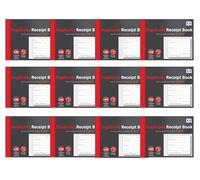 Duplicate Receipt Books Pack 12 Small Business - Invoice Pad Self Employed - Cash Receipt Book Carbon Paper - 80 Numbered Pages Microperforated Tear-Out Sheets