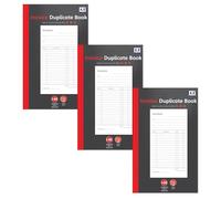 Duplicate Receipt Books Pack 3 Small Business - Invoice Pad Self Employed - Cash Receipt Book Carbon Paper - 80 Numbered Pages Microperforated Tear-Out Sheets