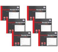 Duplicate Receipt Books Pack 6 Small Business - Invoice Pad Self Employed - Cash Receipt Book Carbon Paper - 80 Numbered Pages Microperforated Tear-Out Sheets