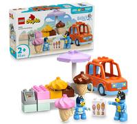 LEGO DUPLO Bluey: Ice Cream Trip with Bluey - Educational Motor Skills Toy for Toddlers, with a Toy Car and Ice Cream Stand, plus 2 Figures incl. Bandit - Gift for 2+ Year Old Girls & Boys - 10458