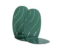 DUPLUSFUN Book Ends Support Heavy Duty Green Decorative Metal Bookends Book Ends for Shelves Divider Stopper Holder with Non-Slip Rubber Pad Universal